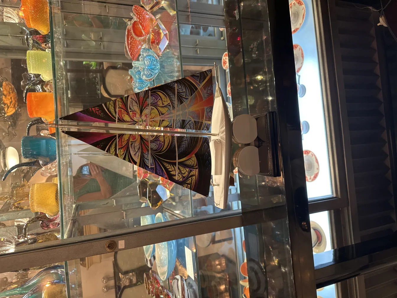 antique designer's ship with colorful details displayed