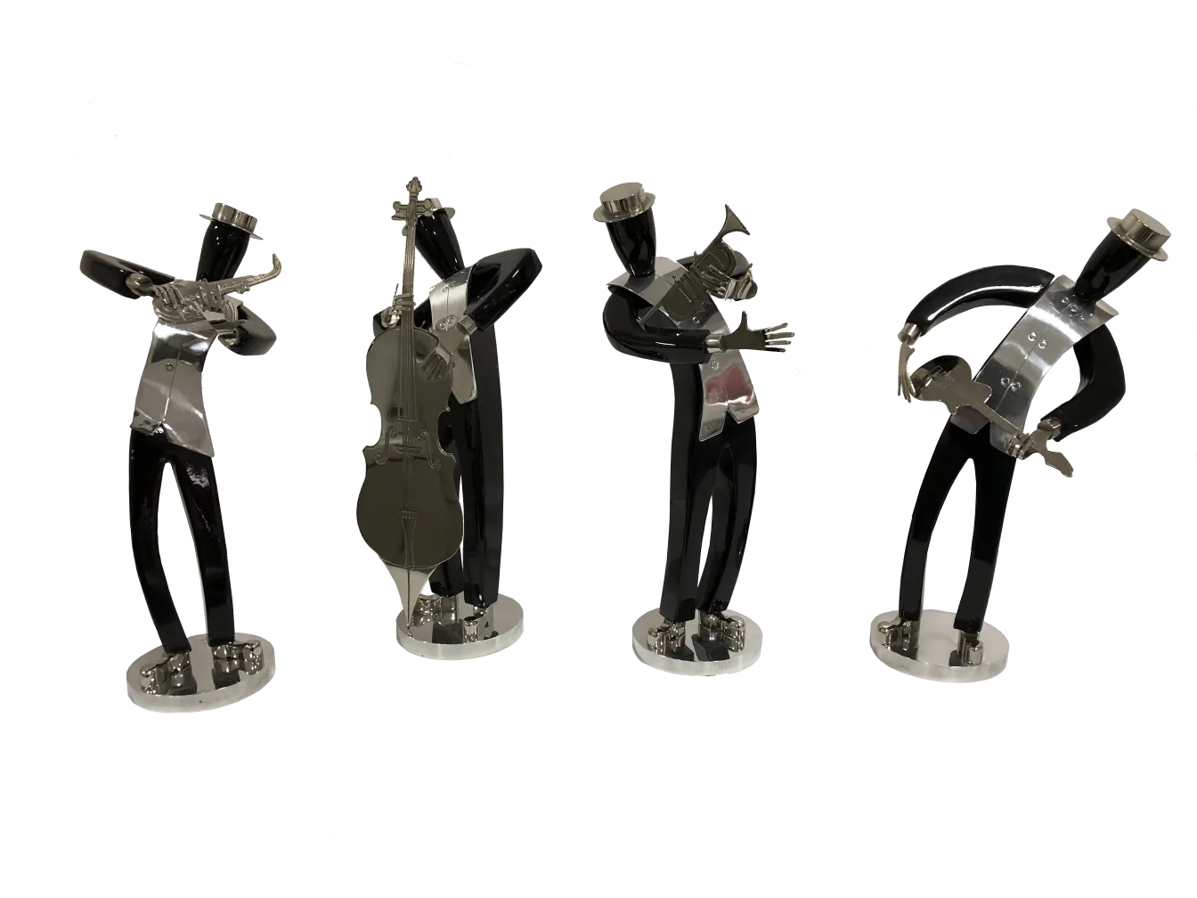 古い音楽バンドのミュージシャンの彫刻