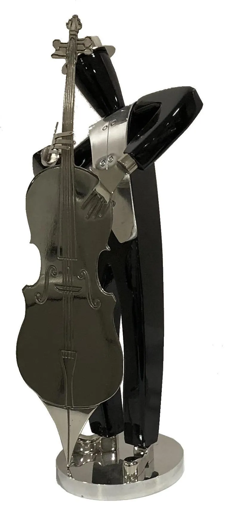 escultura antiga de um homem com um violoncelo, estilo elegante