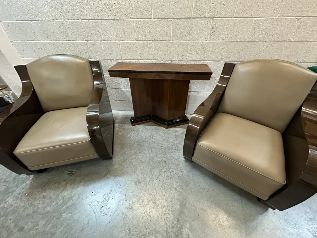 Set aus 2 eleganten antiken Konsolen mit Stühlen