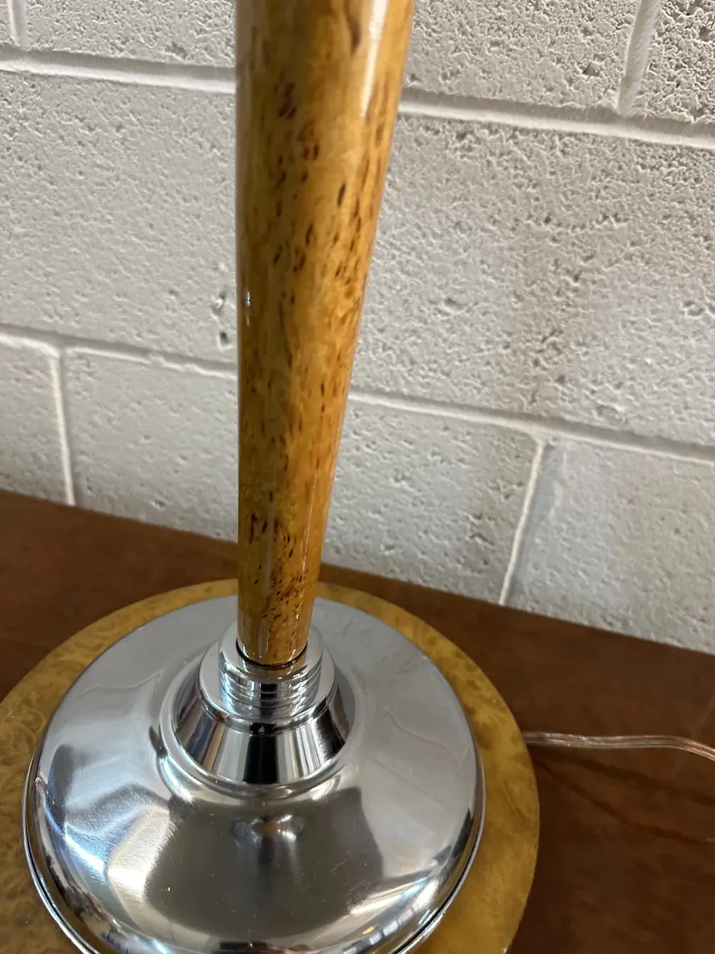 top view of 2 antique table lamps on a table