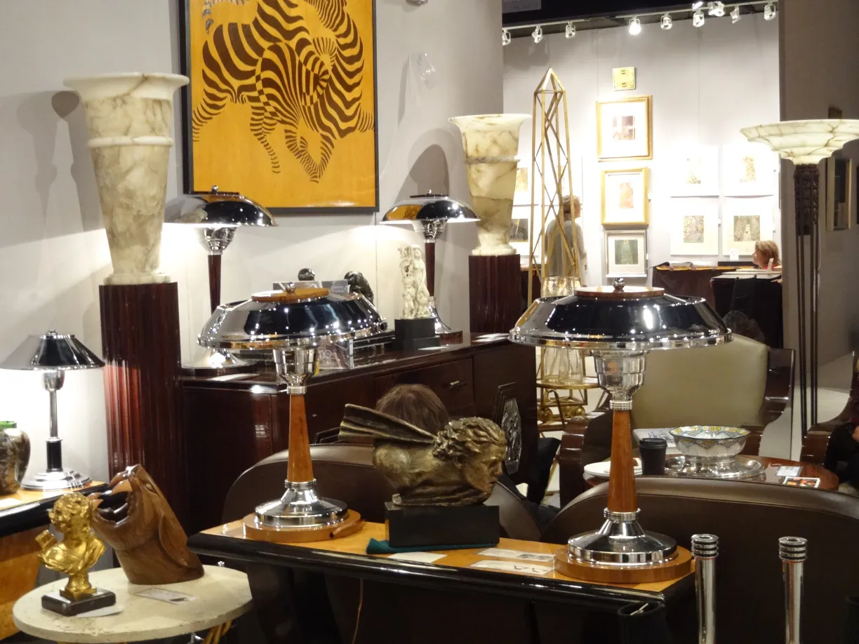 two antique table lamps with classic design in environment