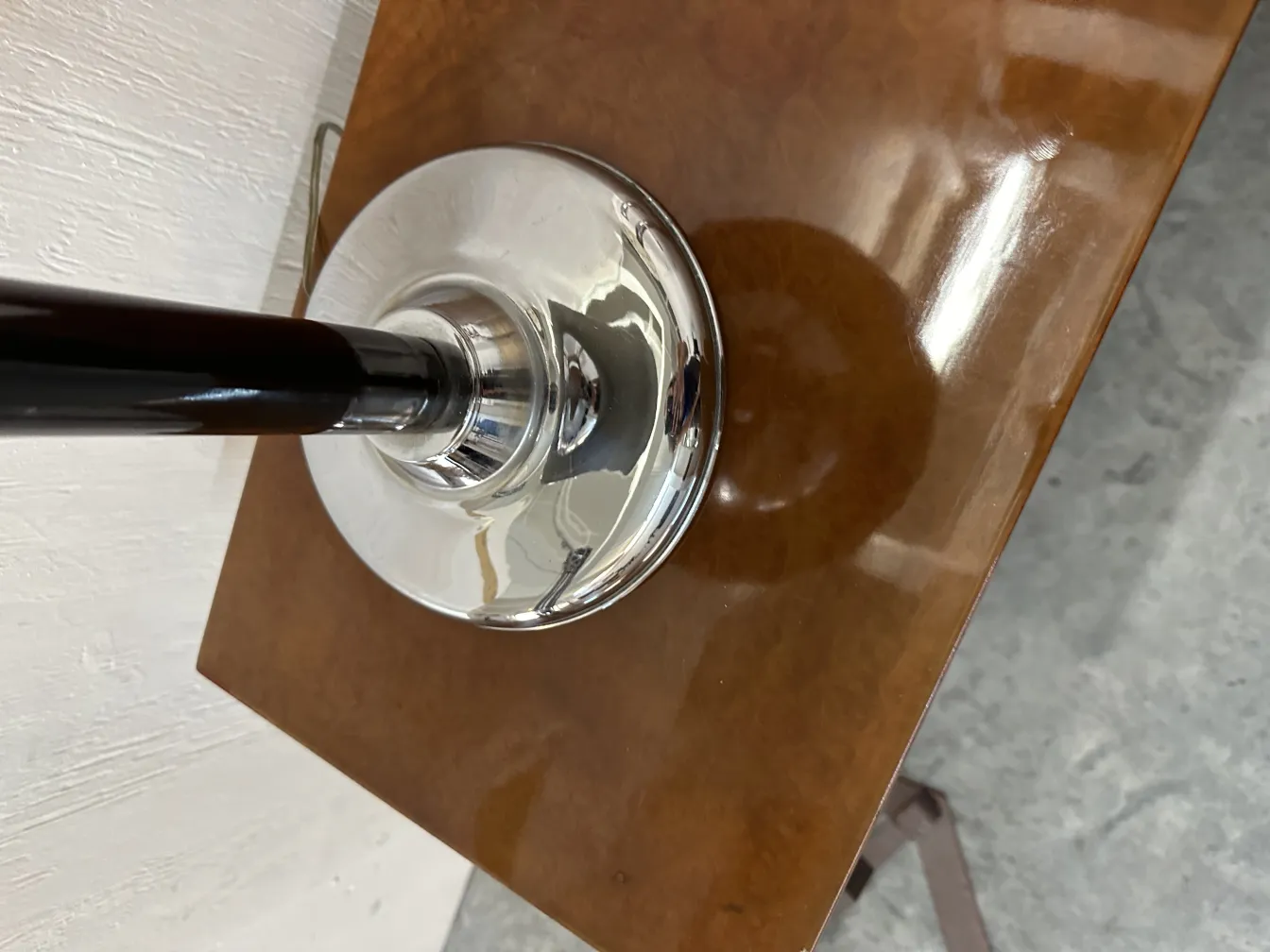 antique table lamp with shiny base