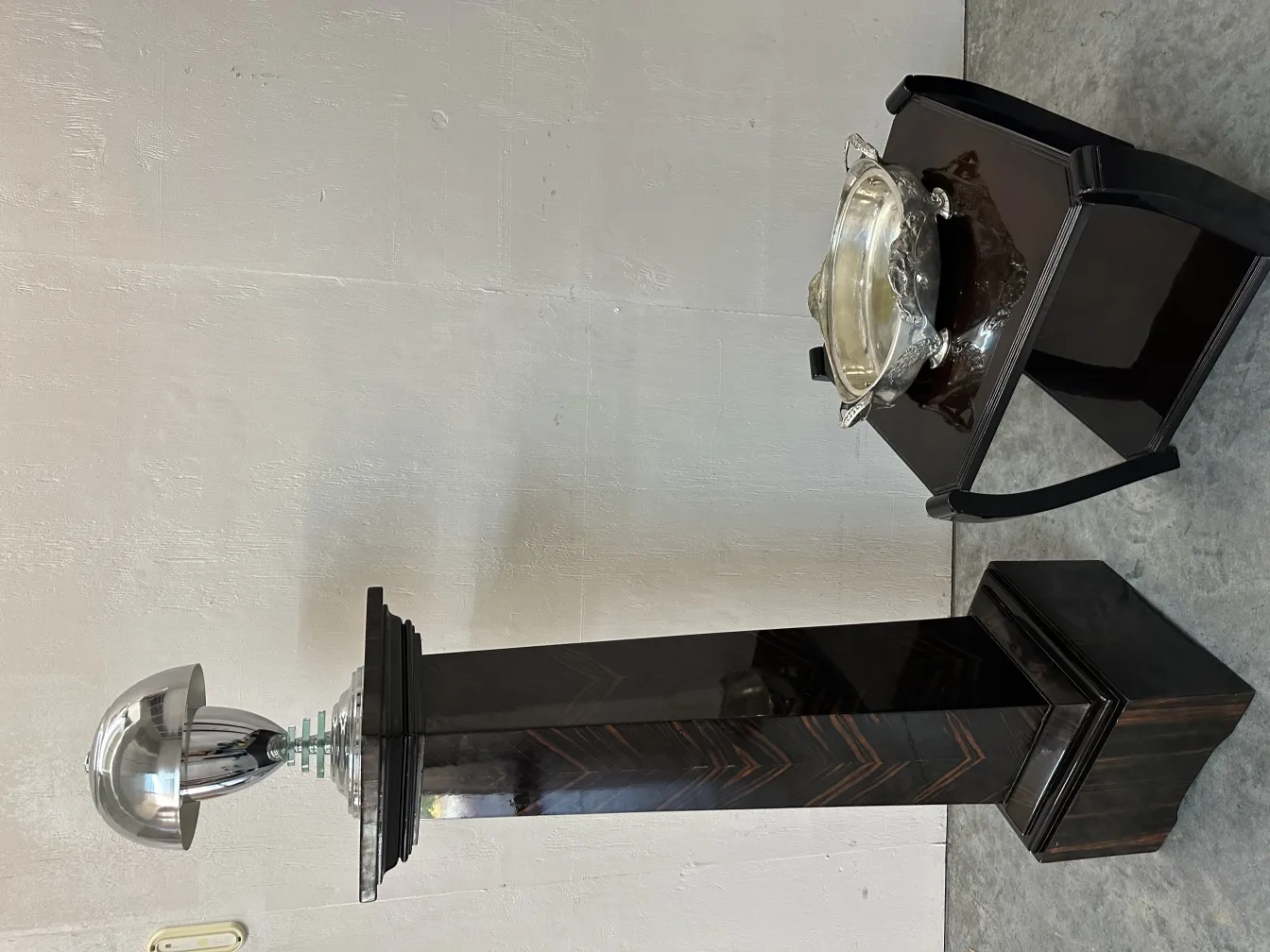 antique table lamp with decorative base in an elegant setting