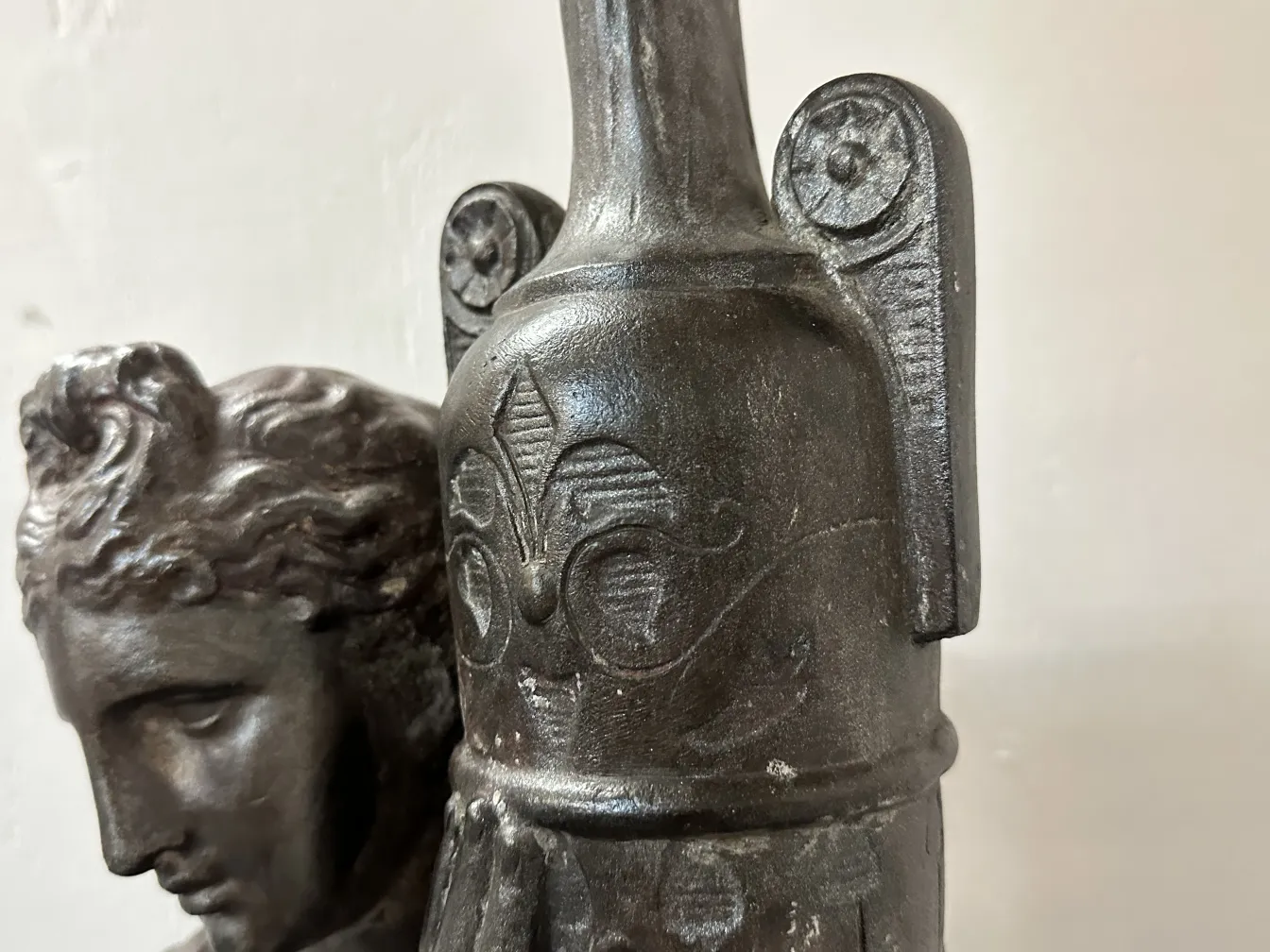 two antique floor lamps with decorative design