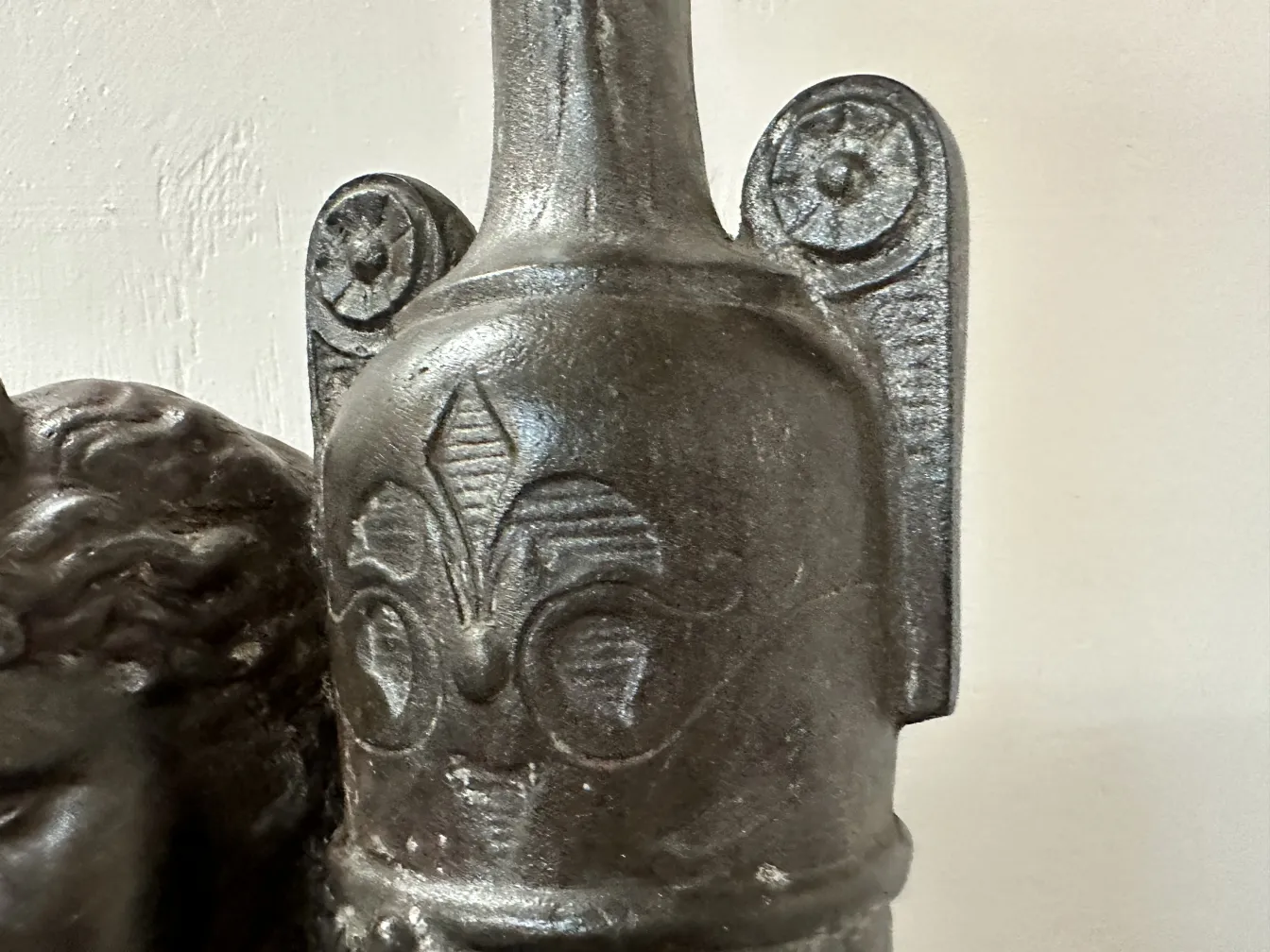 Two antique floor lamps with decorative details