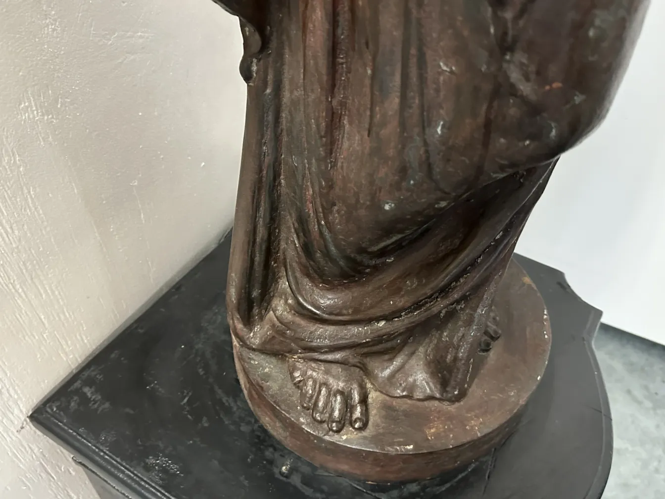 details of 2 antique floor lamps with decorative base