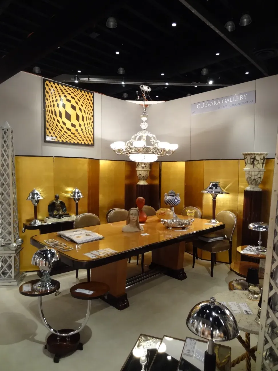 two antique floor lamps in an elegant display setting