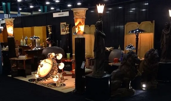 two antique floor lamps with elegant details and soft lights