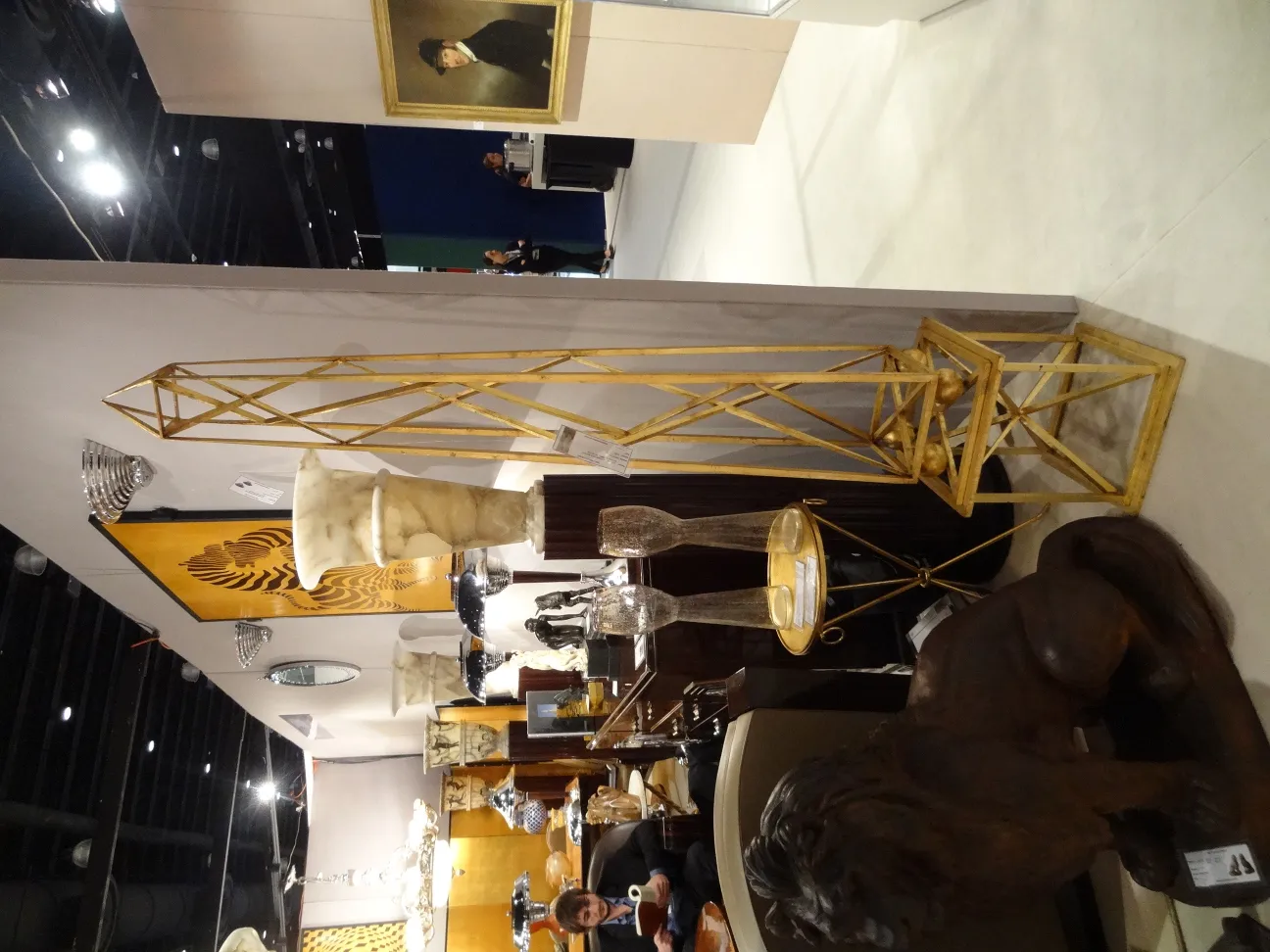 Antique elegant floor lamps in a display setting