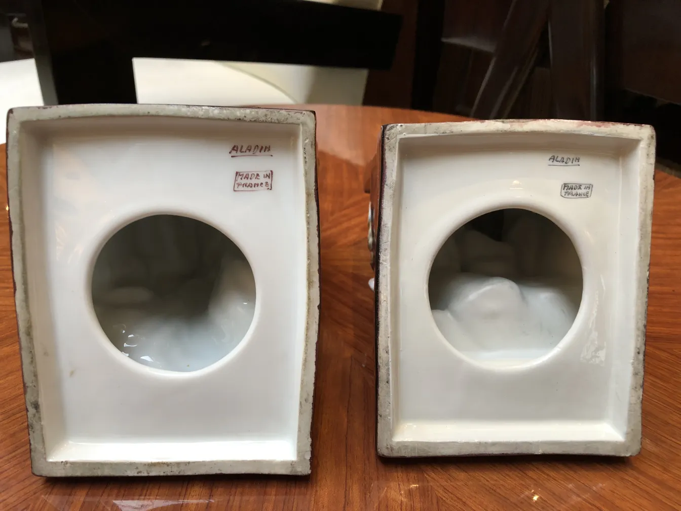 Antique bookends in Art Nouveau style set in an elegant environment.