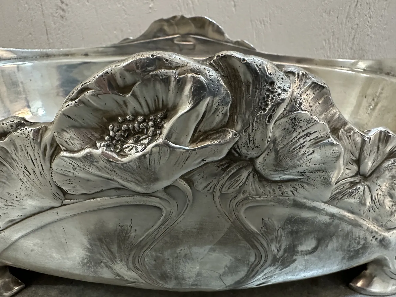 antique centerpiece by Gallia featuring floral patterns