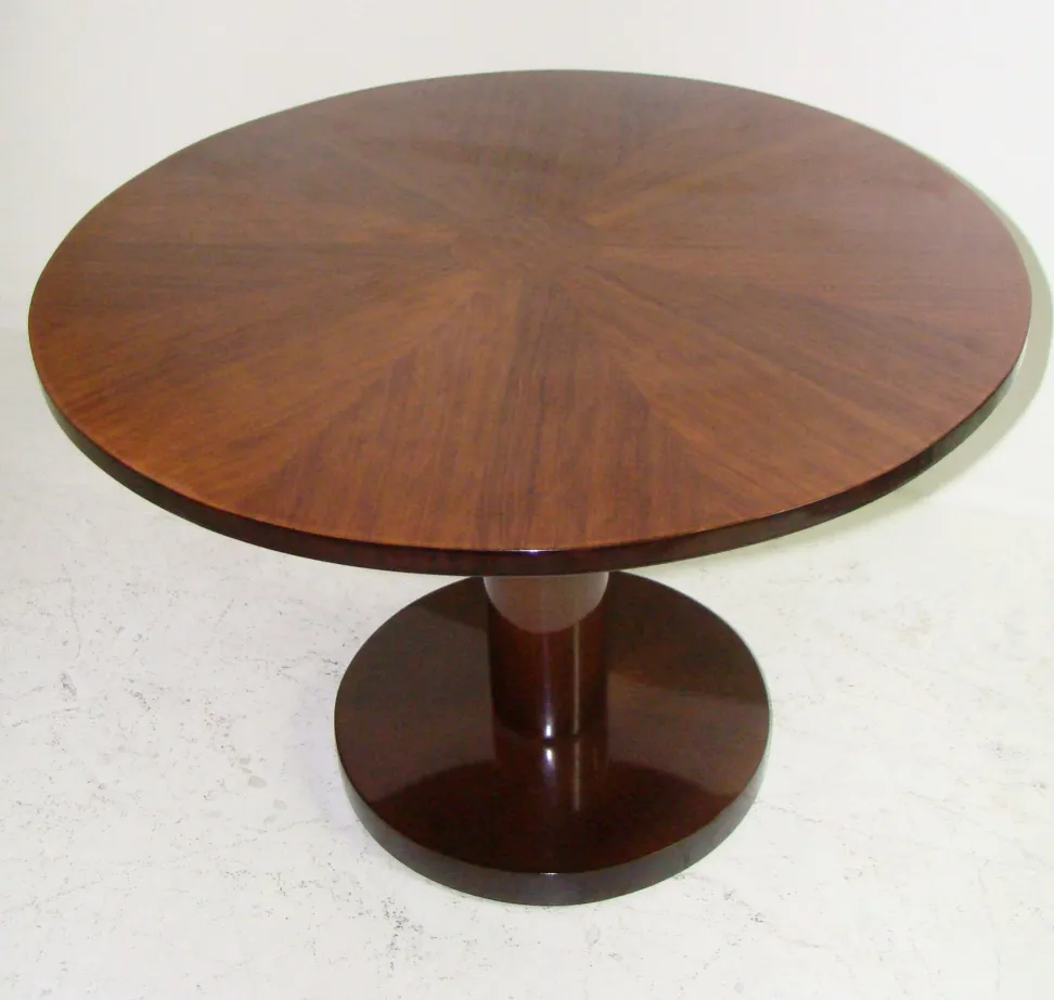 antique round small table with a round base, neutral setting