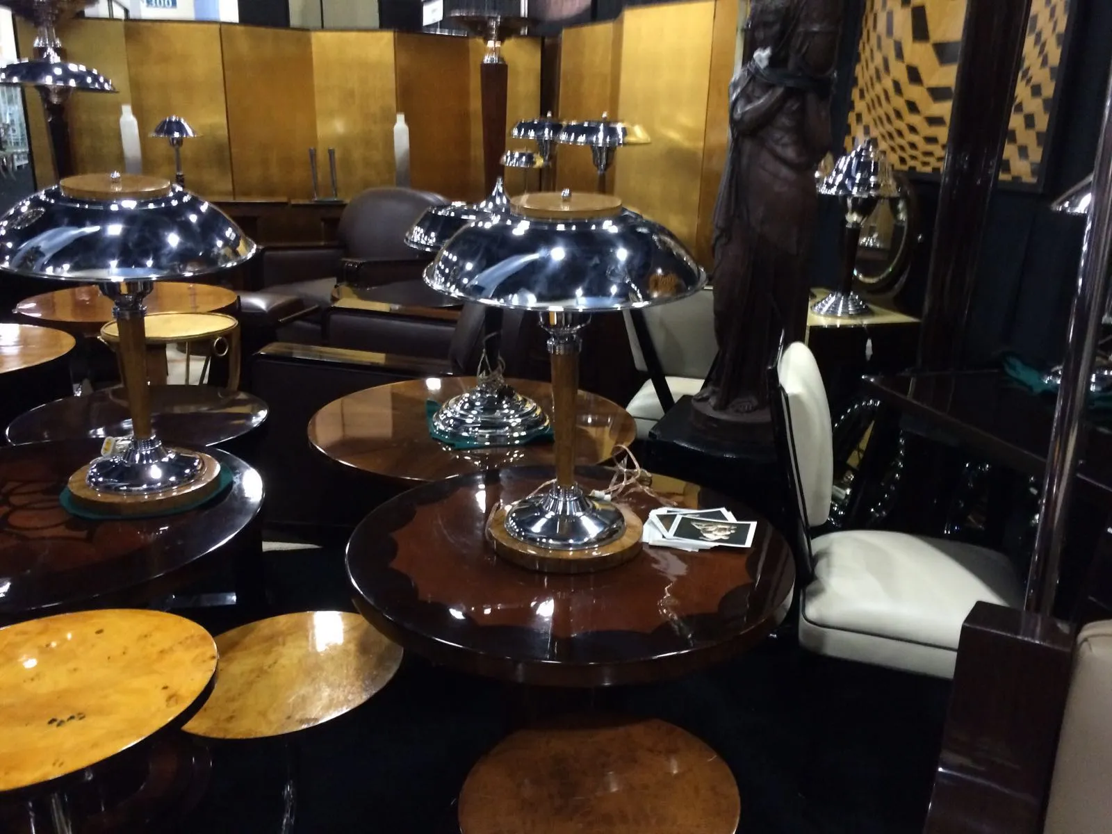 antique small table with bright light and elegant atmosphere