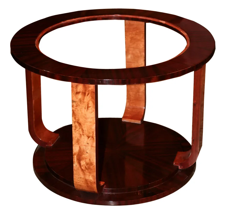 two antique small tables with a circular shape, in a cozy setting