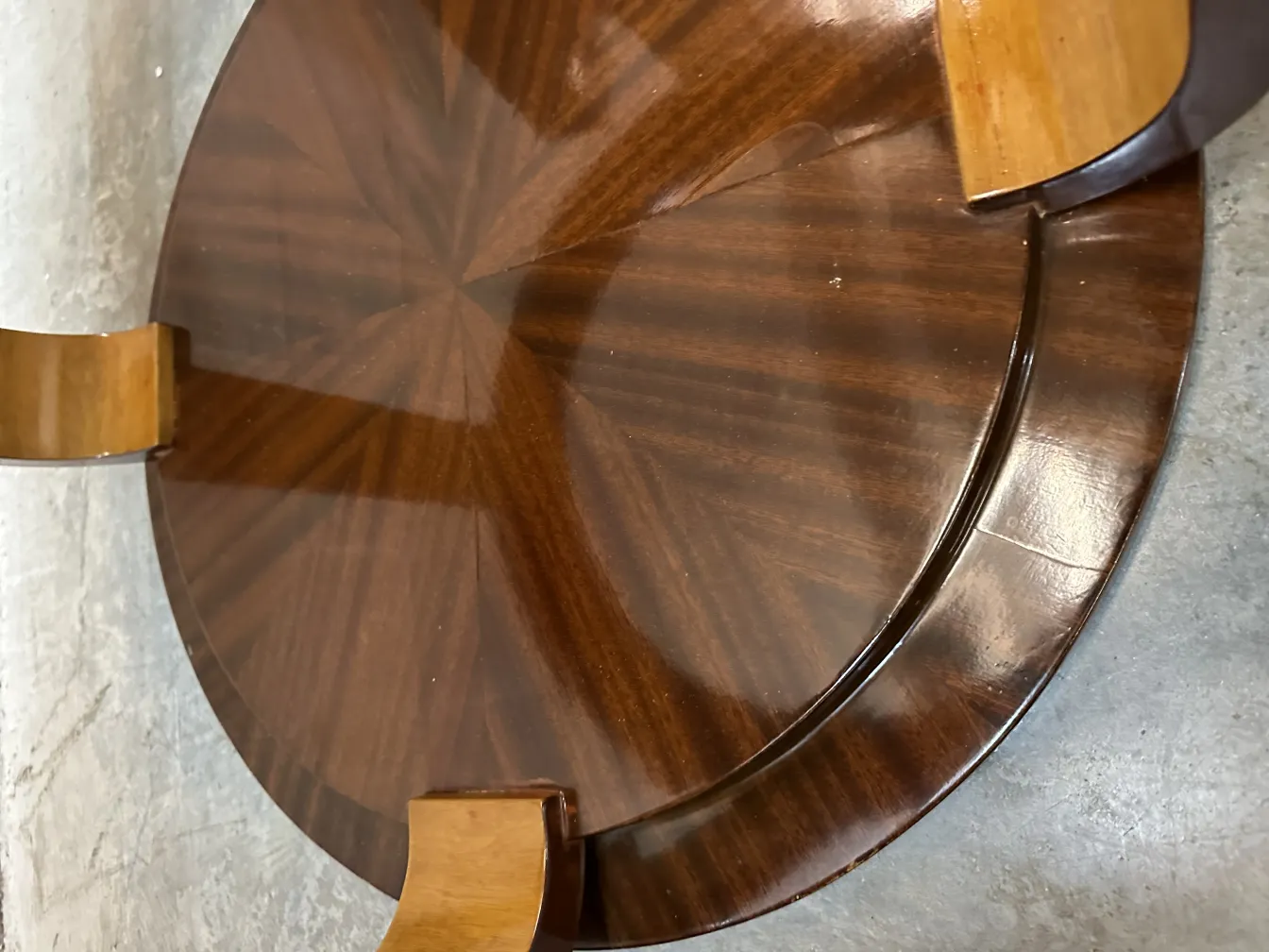 Two antique small tables with an attractive pattern and round shape.