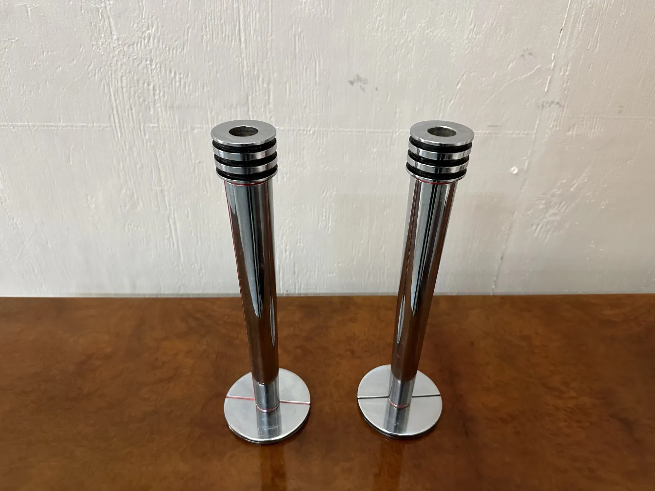 Set of 2 antique candlesticks, elegant style in a cozy setting