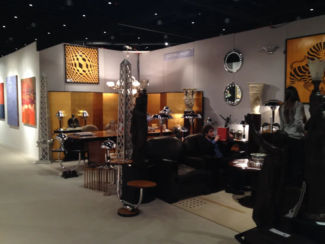 two decorative mirrors from antiques in an exhibit