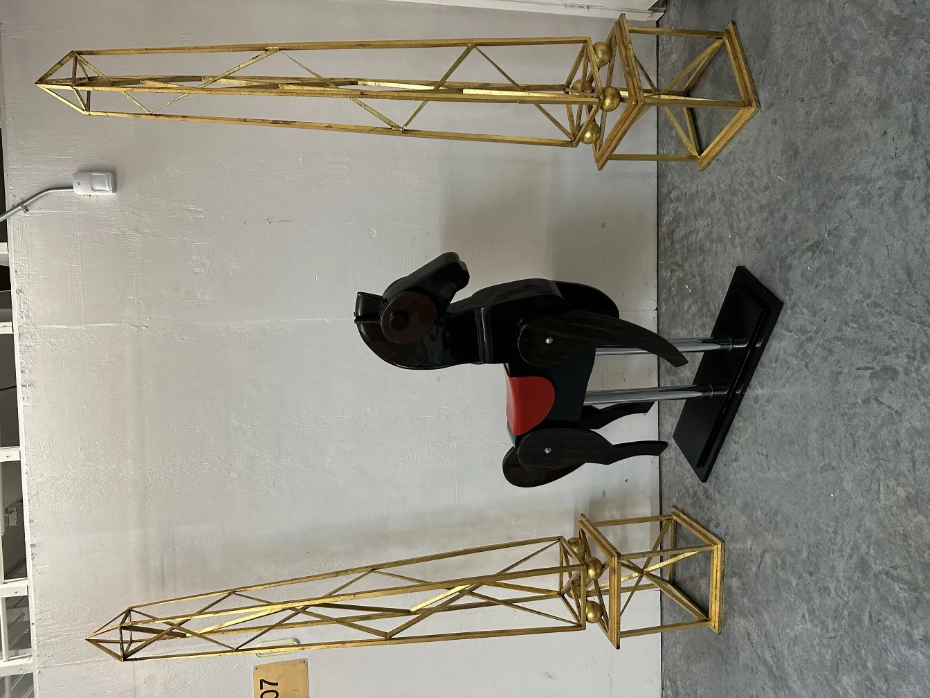 antique decorative horse in a modern setting