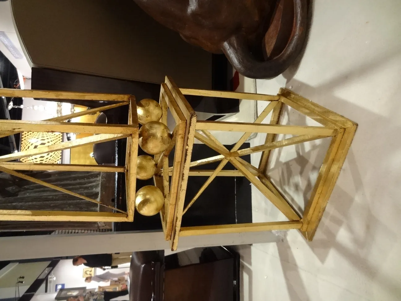 2 ancient decorative obelisks in an elegant setting