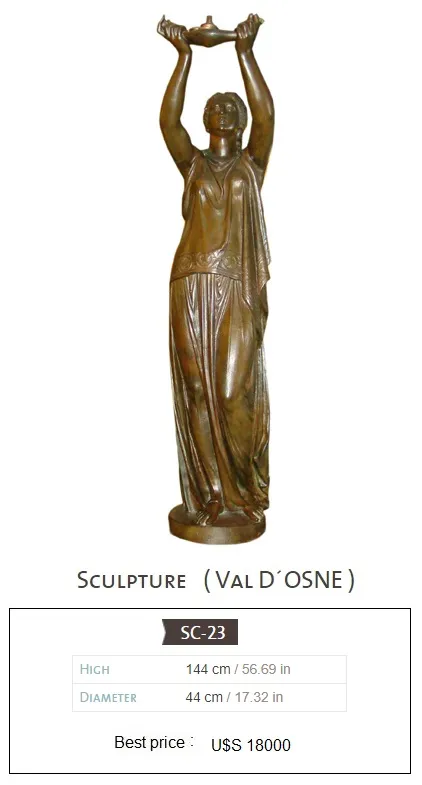 scultura antica di una figura femminile con un piatto