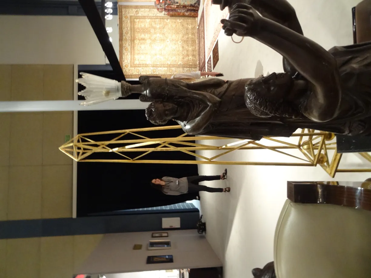 antique sculpture on display with intricate details