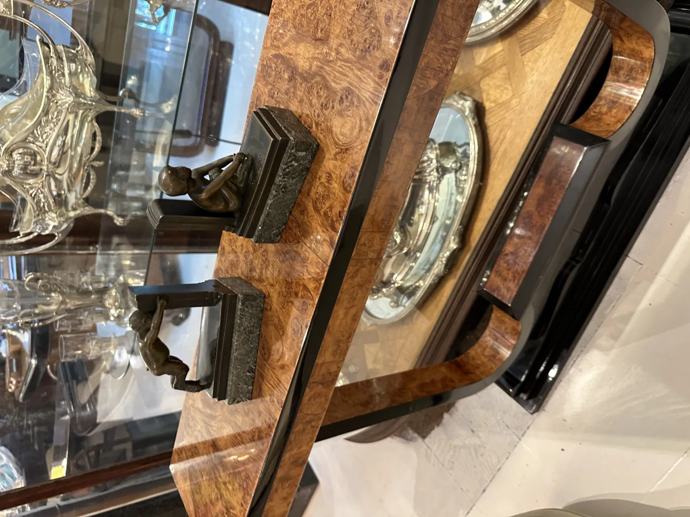 antique bookends featuring bronze figurines