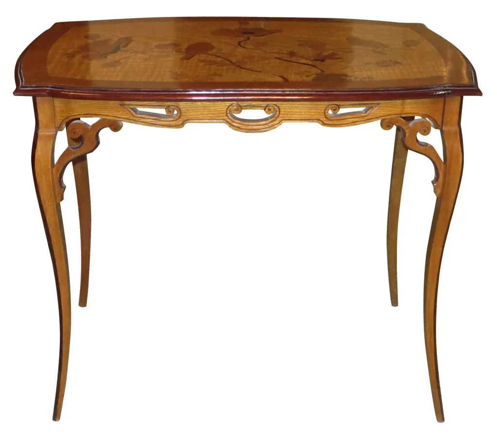 Mesa de comedor antigua de Émile Gallé para 2 personas.