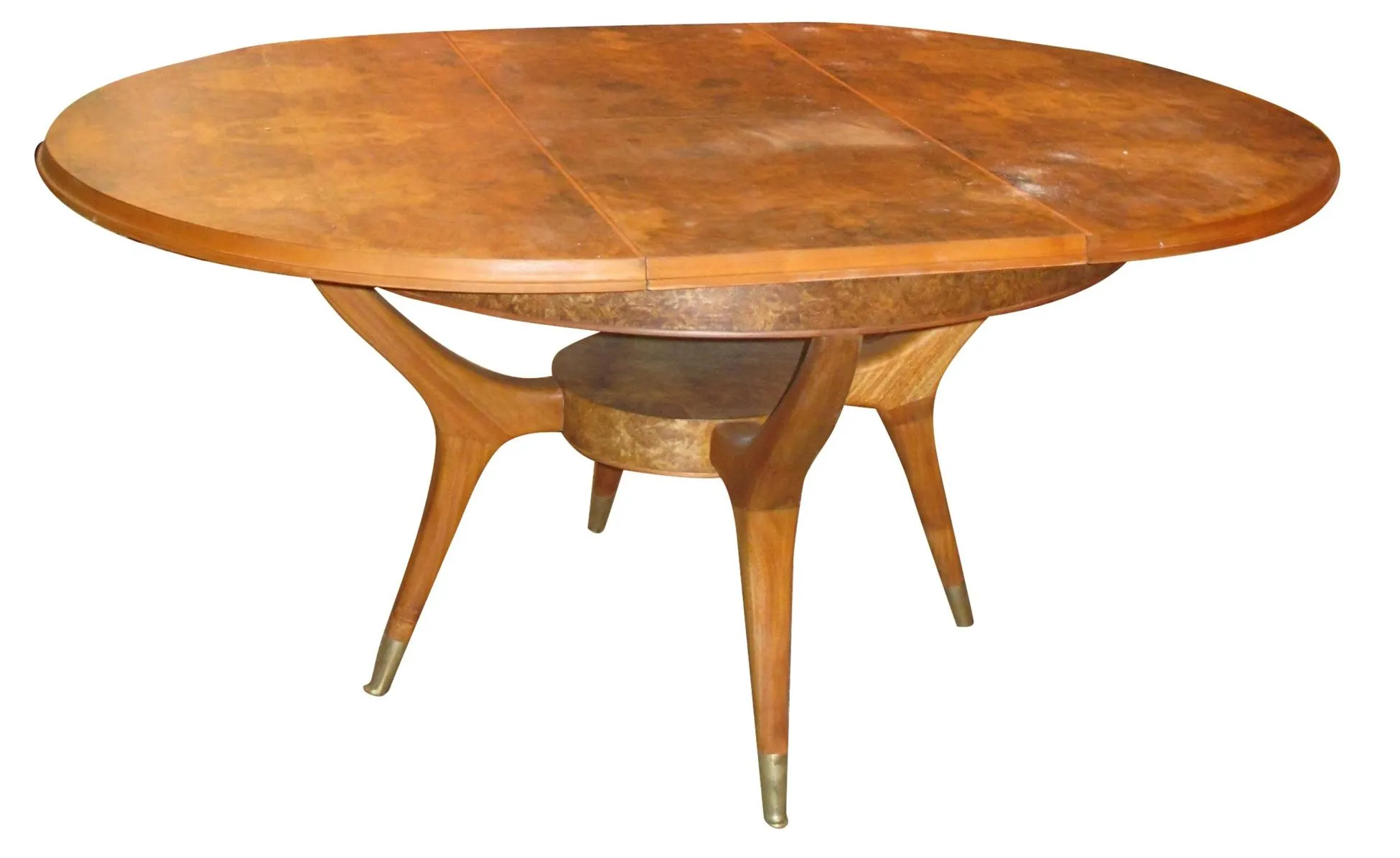 mesa de jantar antiga, formato oval, pernas elegantes, para 4 pessoas