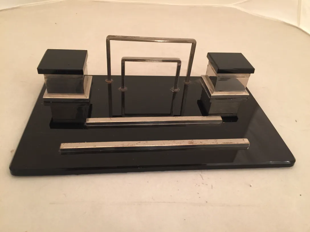 antique inkwell with elegant design and shiny surface