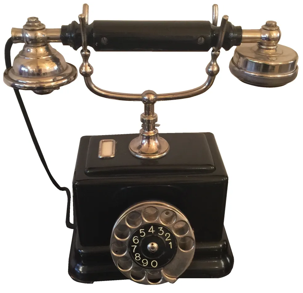 telefone antigo com detalhes clássicos, estilo retrô