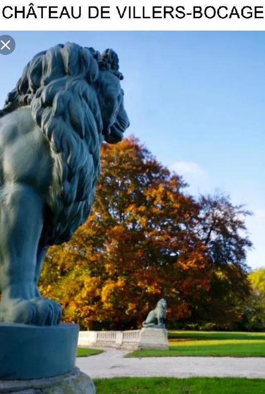 Sculpture de deux lions dans un environnement naturel, antiquité