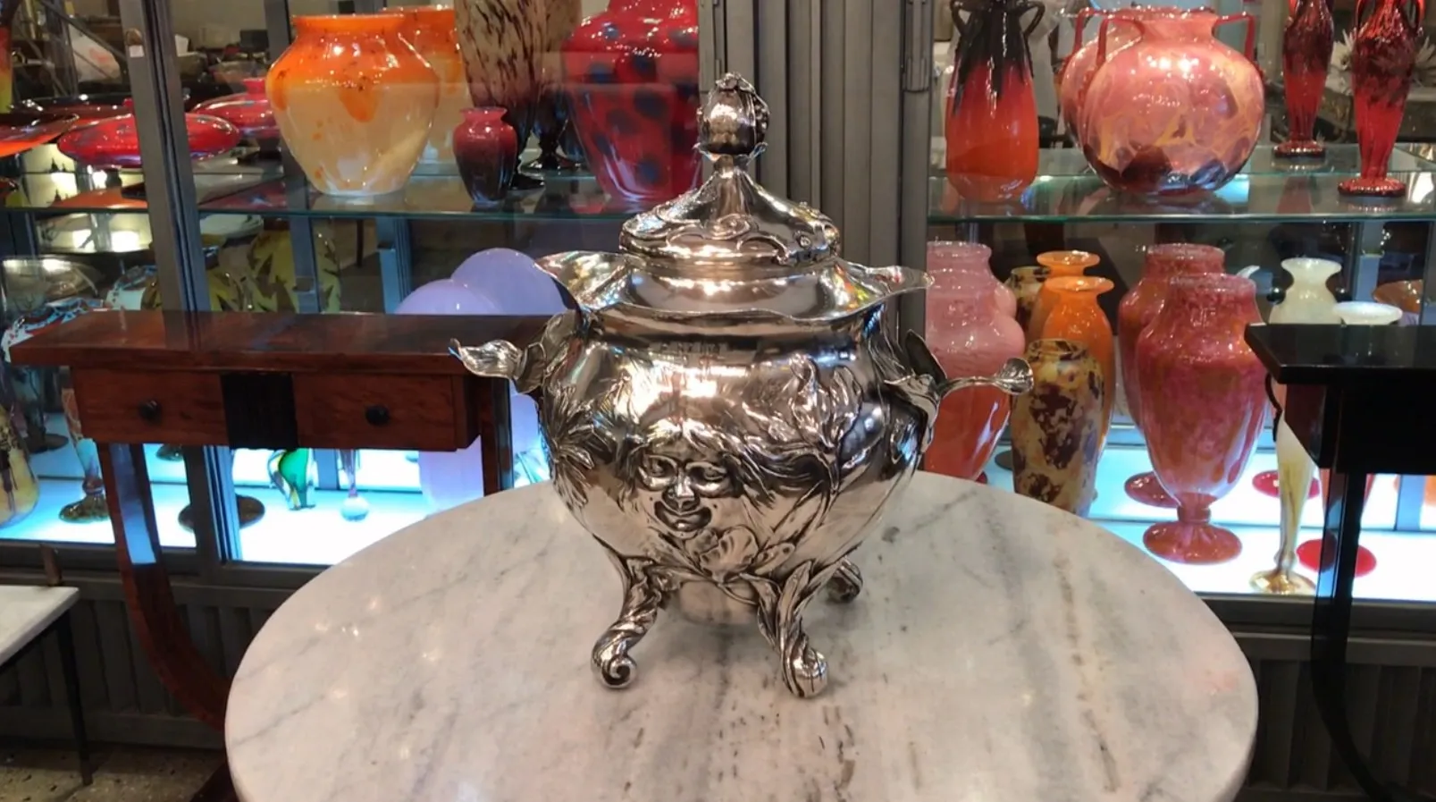 Antique WMF punch bowl with decorative details and vintage ambiance