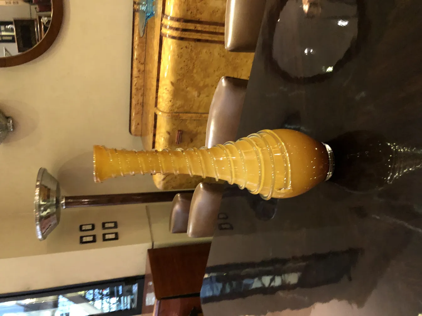 antique vase on a table with elegant background