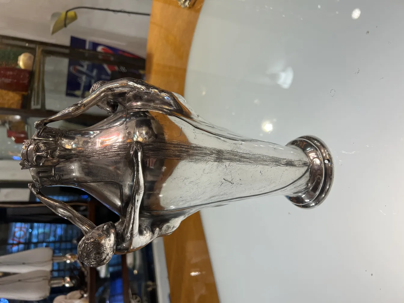 antique vase with decorative figures, elegant design