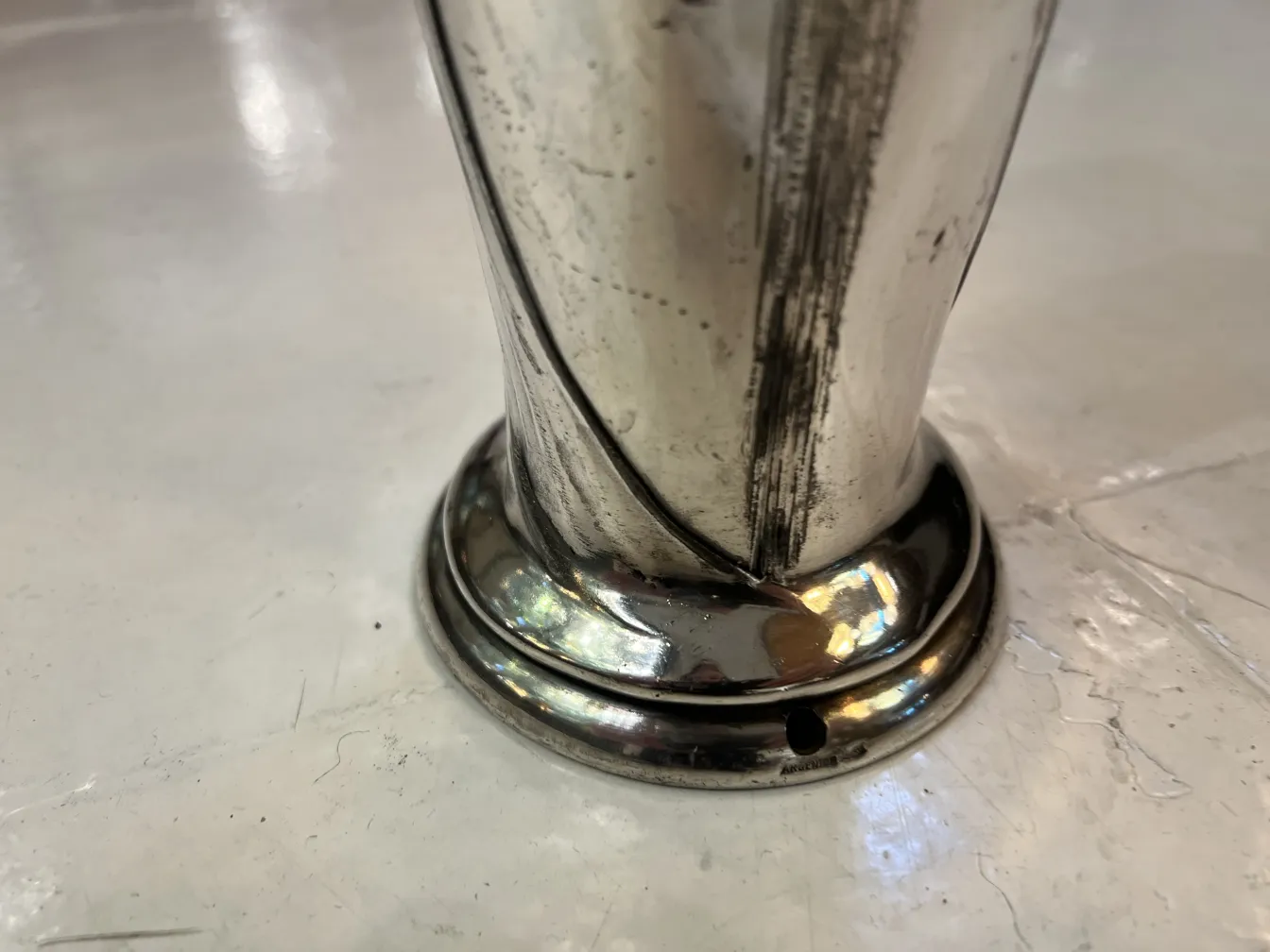 elegant antique vase with a round base