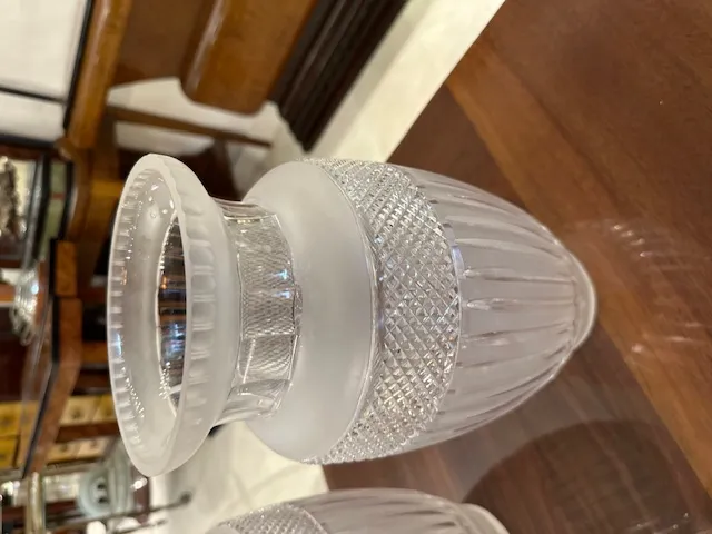 two antique glass vases with elegant design