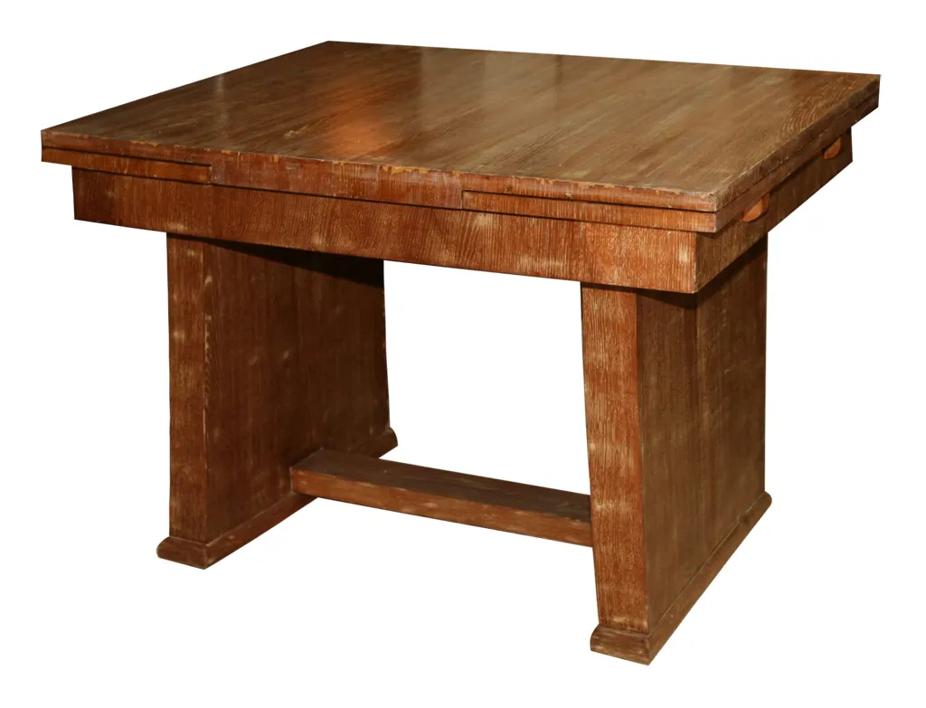 Antique dining table in Jean Michel Frank style, suitable for 6/4 people, set in an elegant ambiance.