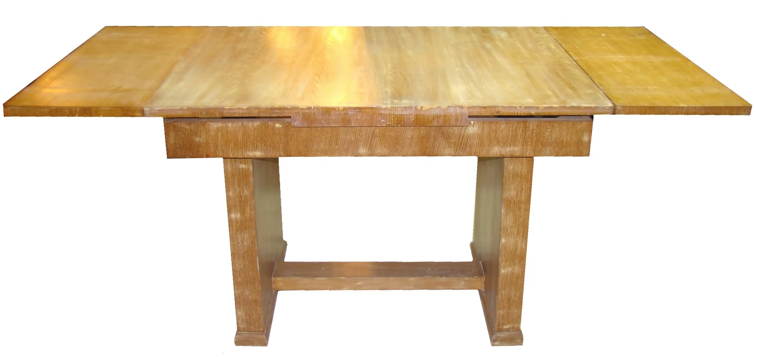 Antique dining table with extensions for 6 or 4 people.