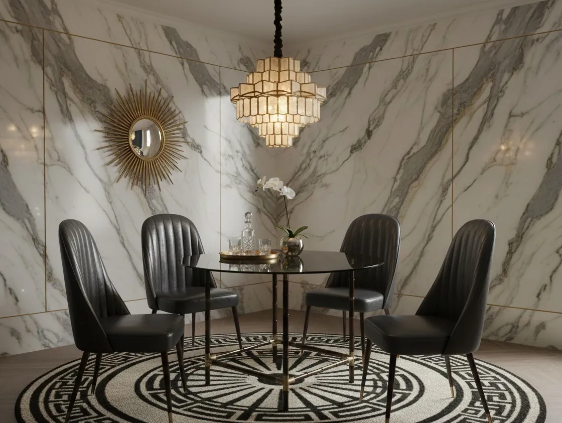 Mesa de comedor antigua para 4 personas con sillas elegantes