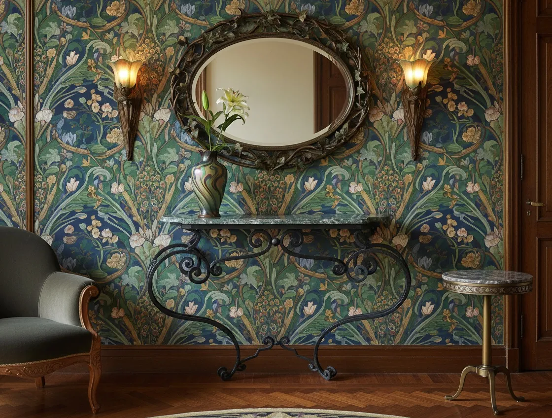 antike dresuar im Art Nouveau-Stil mit Spiegel