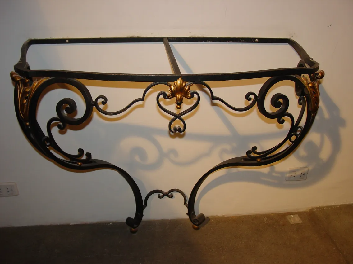 decorative antique console with ornamental details