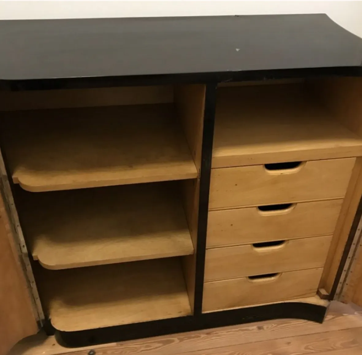 two-door antique cupboards with art deco details