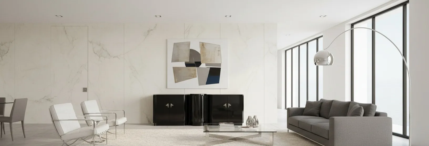 vaisselier ancien dans le style Art Deco dans une pièce moderne