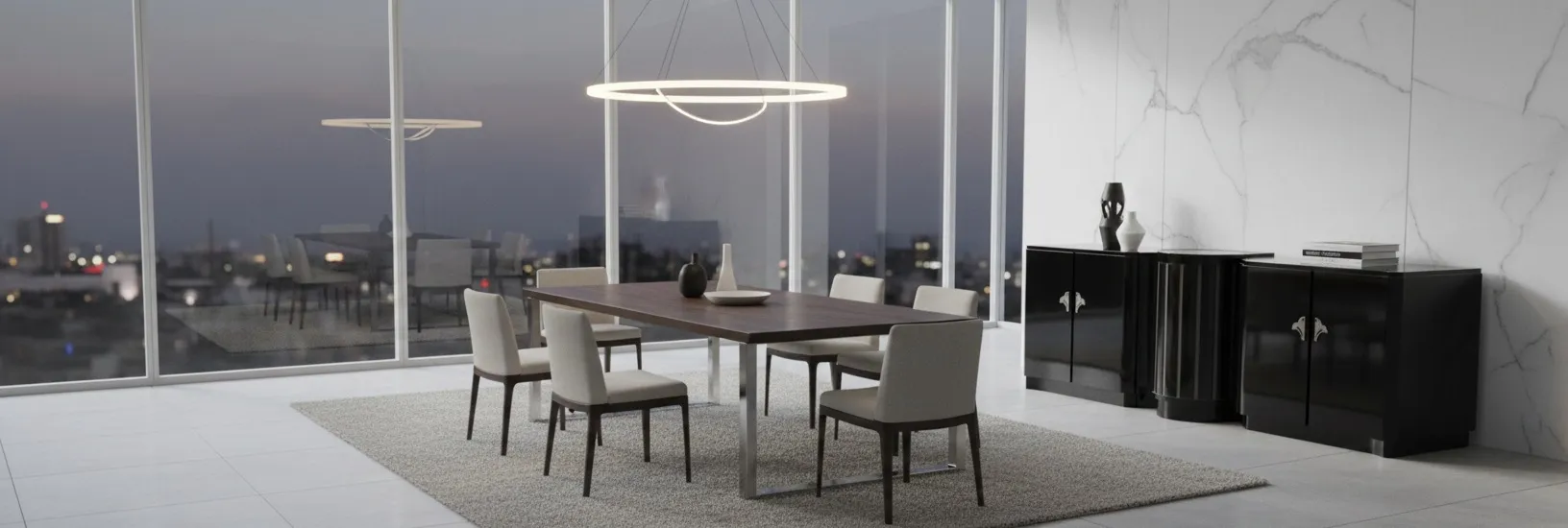 credenza antica in uno spazio moderno in stile art deco