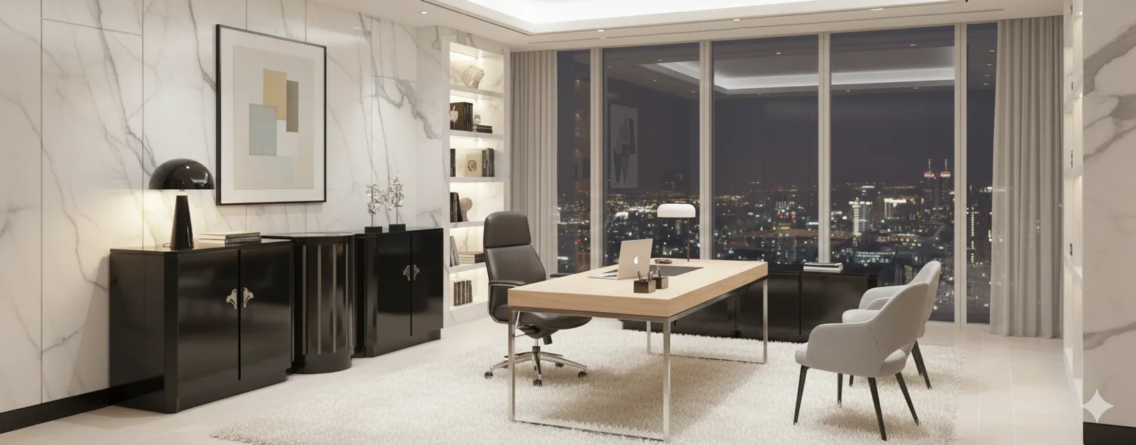 antique Art Deco sideboard in a modern setting.