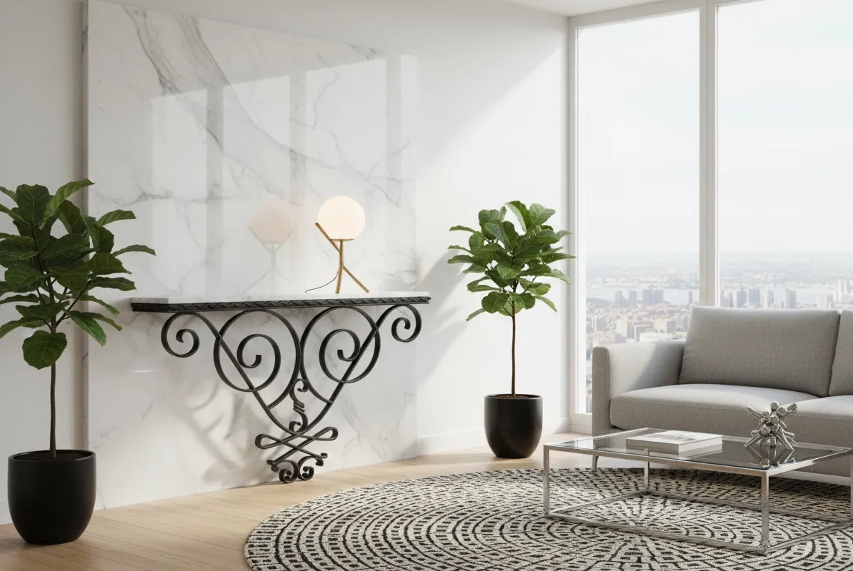 due antiche mobili dresuars decorate con piante