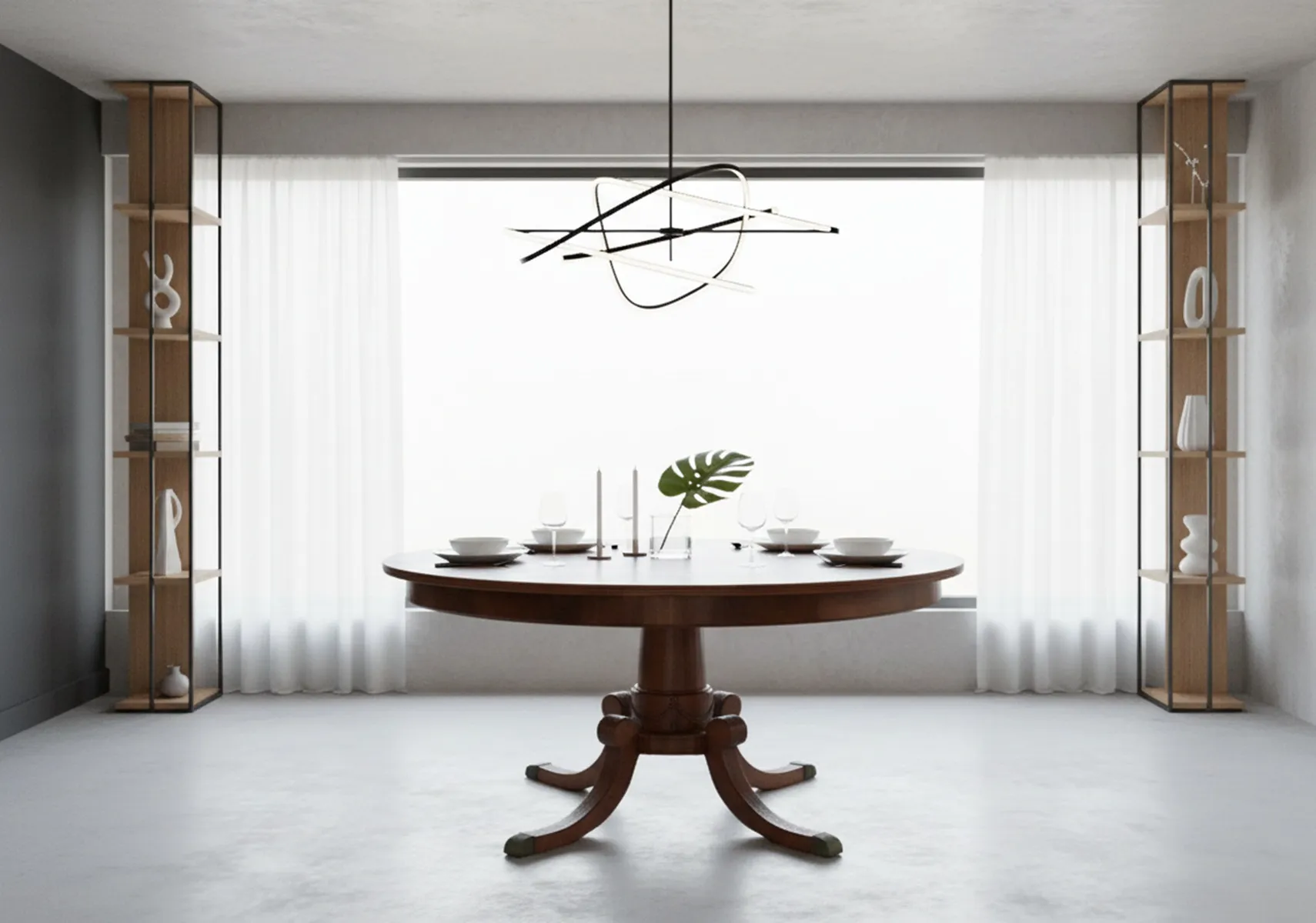 Tavolo da pranzo antico per 8 a 6 persone con decorazioni eleganti