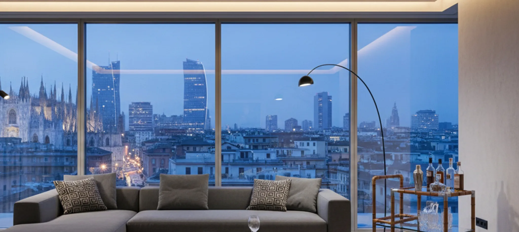 carrello per cocktail antico con dettagli sottili e vista panoramica