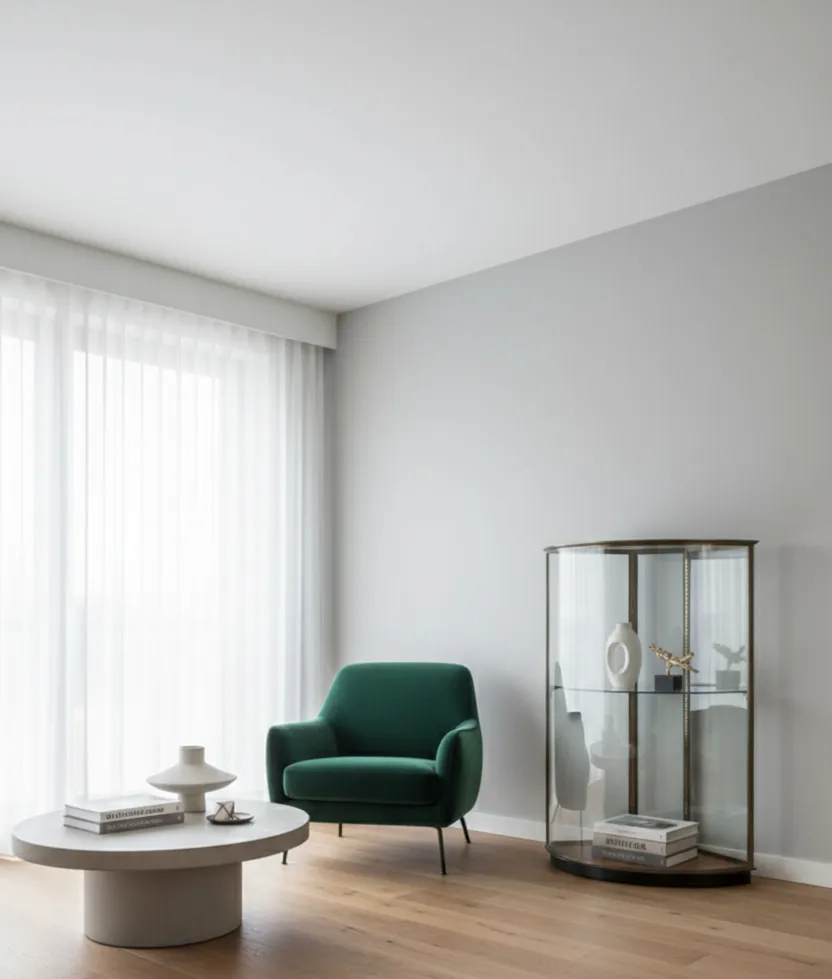 Elegante antike Art Deco 2 Vitrinen in modernem Ambiente.